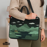 Green Cat Mountains Laptop Sleeve & Bag - Deskneko