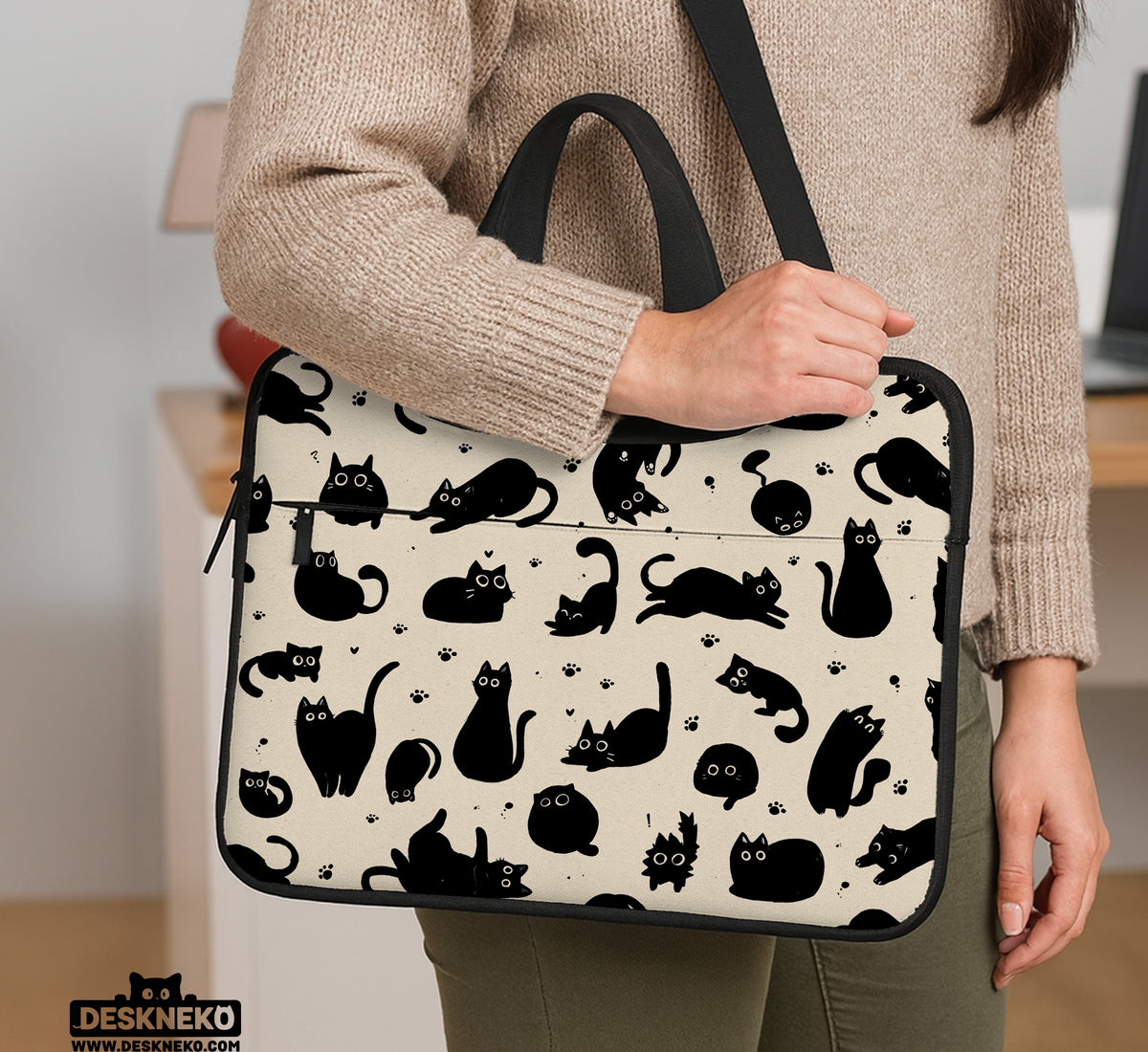 Cat Pattern Laptop Sleeve - Laptop Sleeve - Deskneko - Laptop Sleeves & Bags