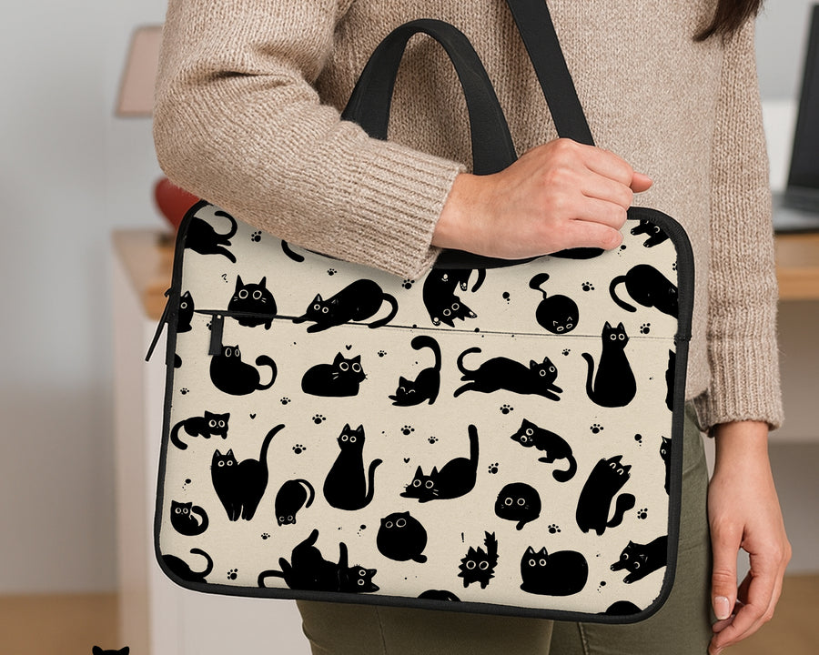 Cat Pattern Laptop Sleeve - Laptop Sleeve - Deskneko - Laptop Sleeves & Bags