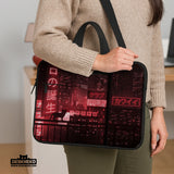 Red Cyberpunk Laptop Sleeve & Bag - Deskneko