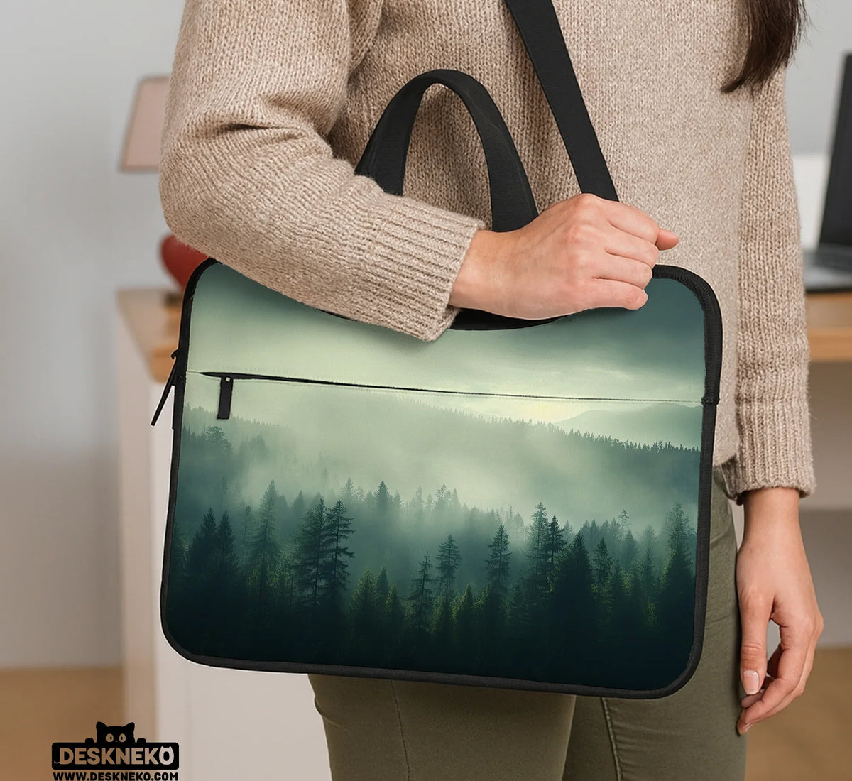 Misty Forest Nordic Laptop Sleeve - Deskneko