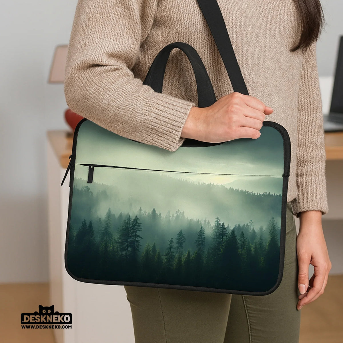 Misty Forest Nordic Laptop Sleeve - Deskneko