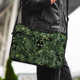 Botanical Cat Laptop Sleeve & Bag, Forest Green Aesthetic Case - Deskneko
