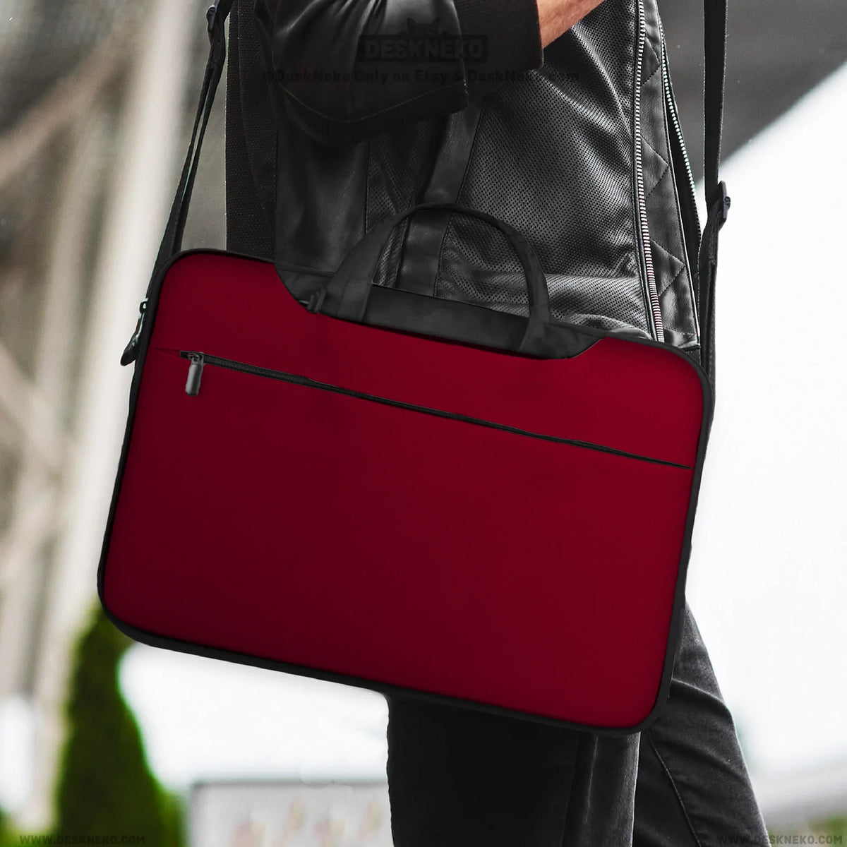 Burgundy Laptop Sleeve & Bag for MacBook and Notebooks - Deskneko
