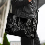 Tokyo Night Pixel Laptop Sleeve & Bag – Monochrome Cyberpunk Case - Deskneko