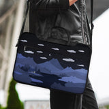 Whimisical Blue Cat Mountains Laptop Sleeve & Bag - Deskneko