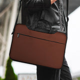 Mahogany Laptop Sleeve & Bag, Minimalist Brown Protective Work Case - Deskneko