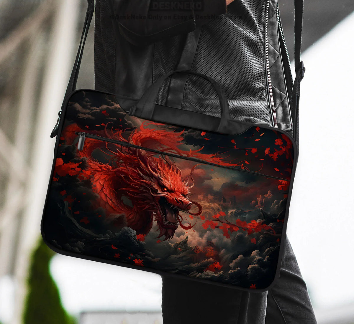 Red Dragon Laptop Sleeve & Bag - Deskneko