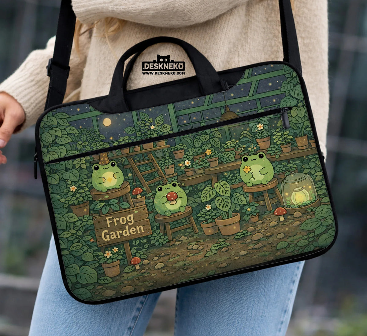 Frog Garden Laptop Sleeve - Deskneko