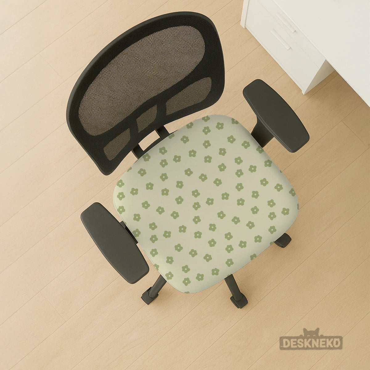 Green Floral Chair Cover - Deskneko