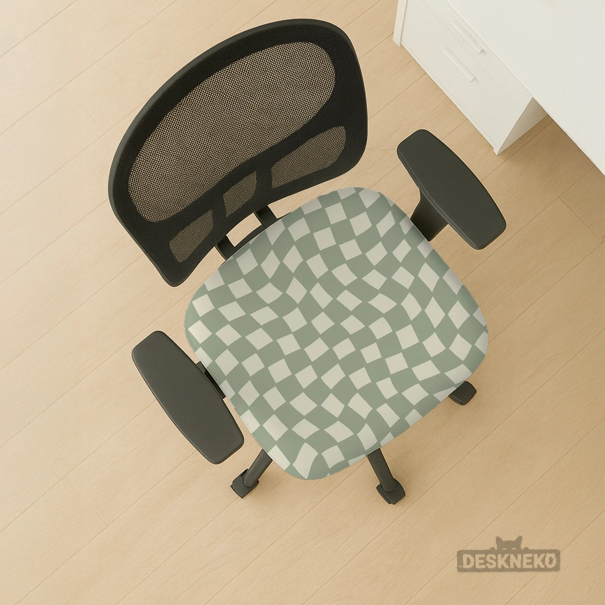 Green Checker Chair Cover - Deskneko