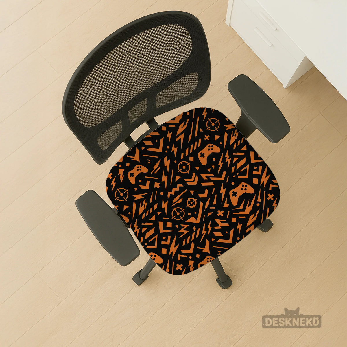 Orange Black Chair Cover - Deskneko