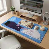 Blue Anime Aesthetic Desk Mat Mousepad - Desk Mat - Deskneko - Desk Mats & Mousepads
