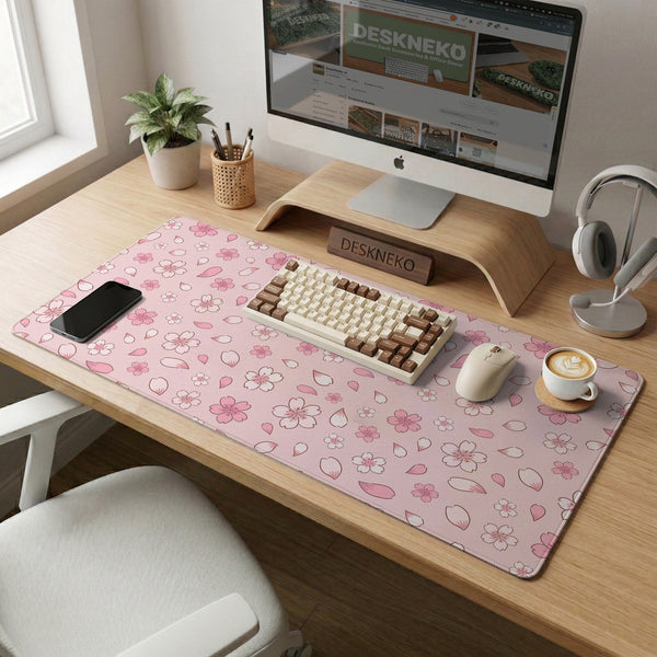 Pink Cherry Blossom Desk Mat - Desk Mat - Deskneko - Desk Mats & Mousepads