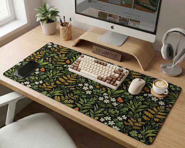 Dark Botanical Desk Mat - Desk Mat - Deskneko - Desk Mats & Mousepads