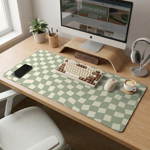 Green Checker Desk Mat - Desk Mat - Deskneko - Desk Mats & Mousepads