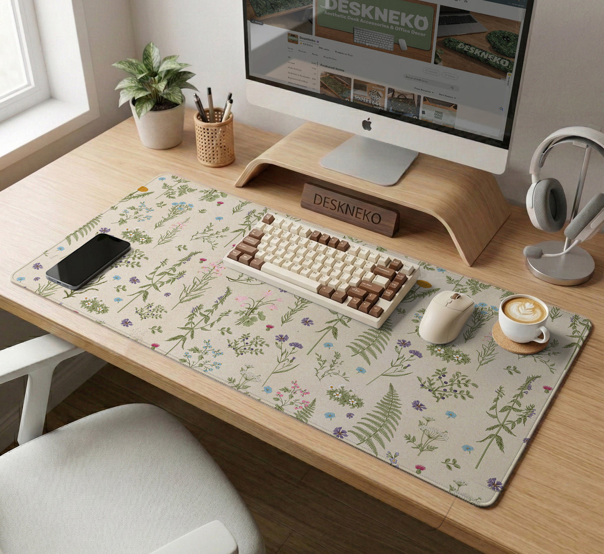 Wildflower Pattern Desk Mat - Desk Mat - Deskneko - Desk Mats & Mousepads