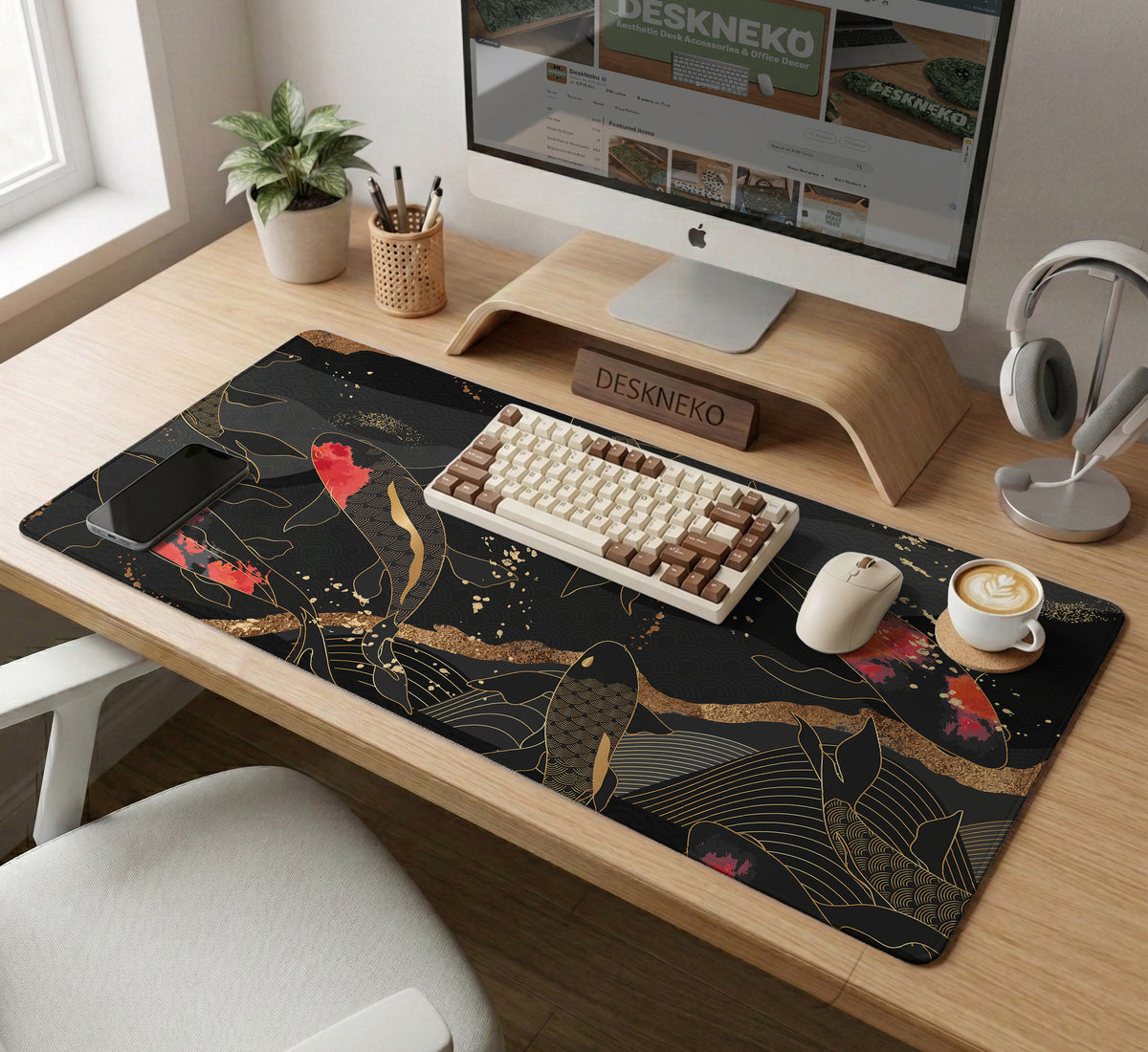 Koi Waves Desk Mat - Desk Mat - Deskneko - Desk Mats & Mousepads