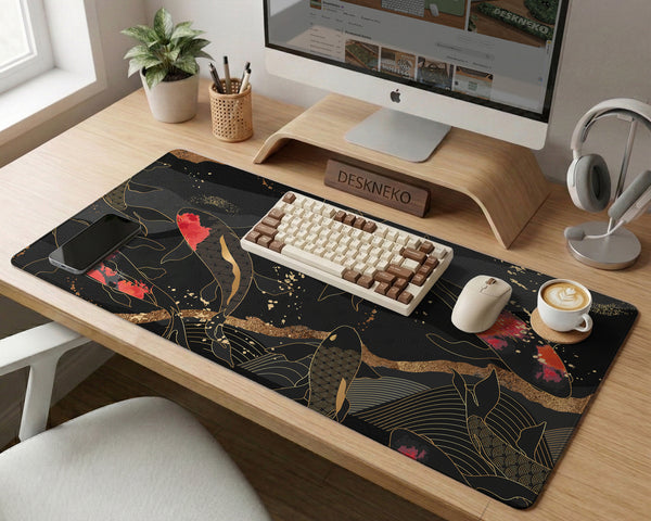 Koi Waves Desk Mat - Desk Mat - Deskneko - Desk Mats & Mousepads