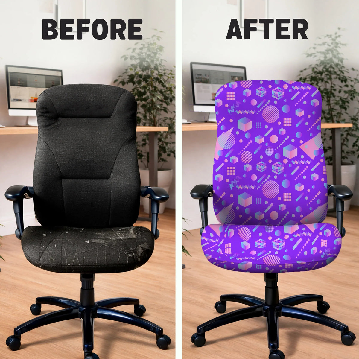 Geometric Chair Cover - Deskneko