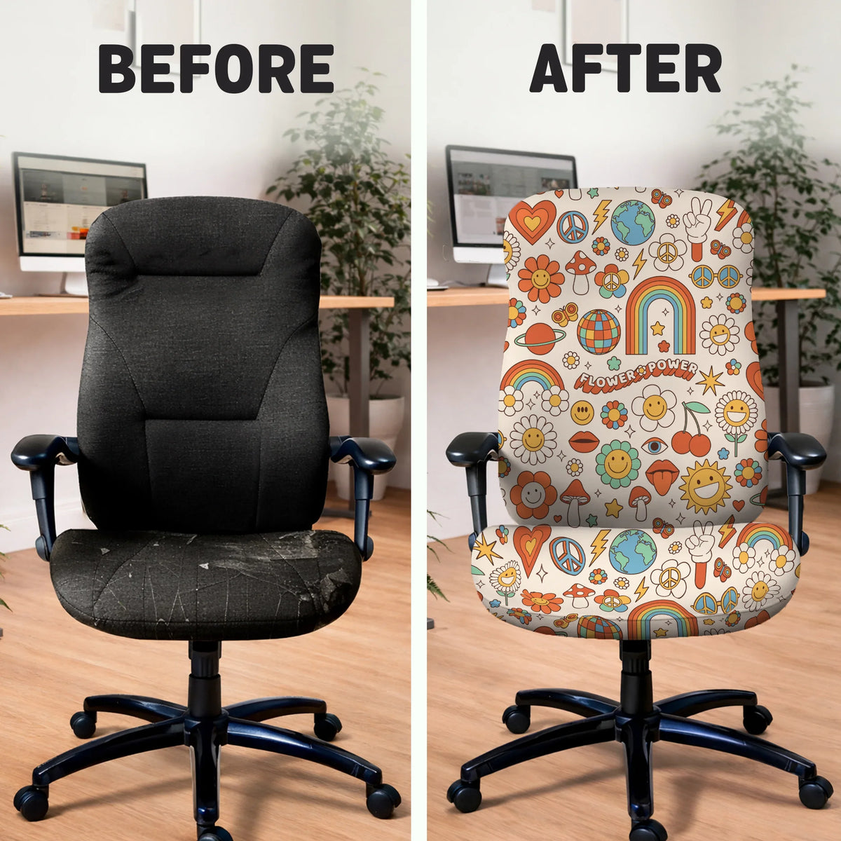 Retro Flower Chair Cover - Deskneko