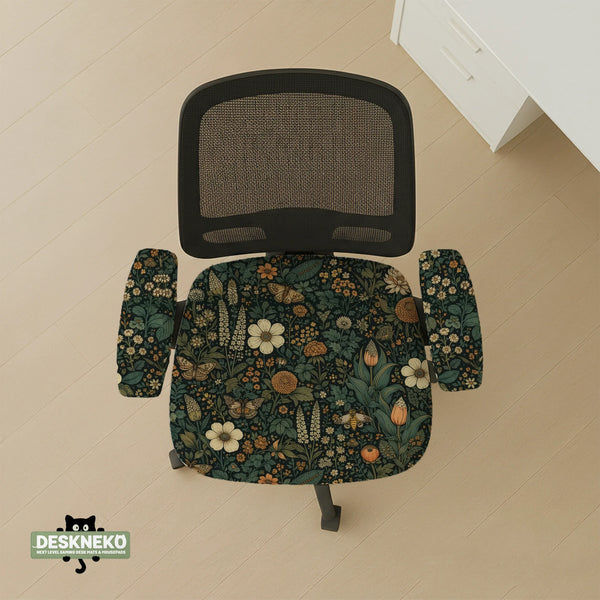 Dark Floral Chair Cover - Deskneko