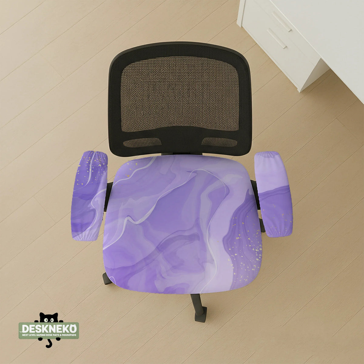Purple Marble Chair Cover - Deskneko