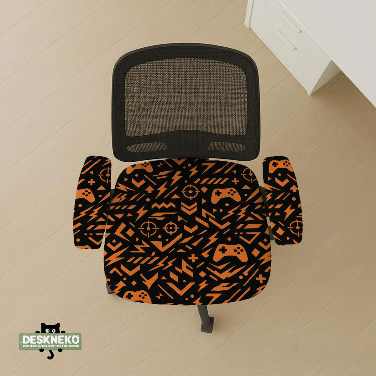 Orange Black Chair Cover - Deskneko