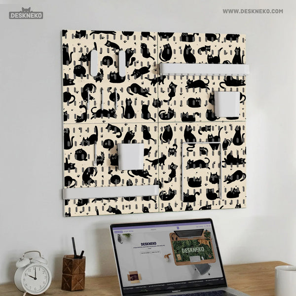 Black Cats Pegboard - Deskneko