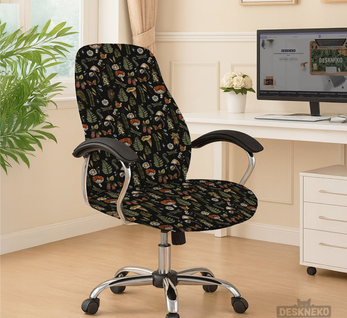 Woodland Pattern Desk Chair Cover - Chair Covers - Deskneko - Desk Chair Covers
