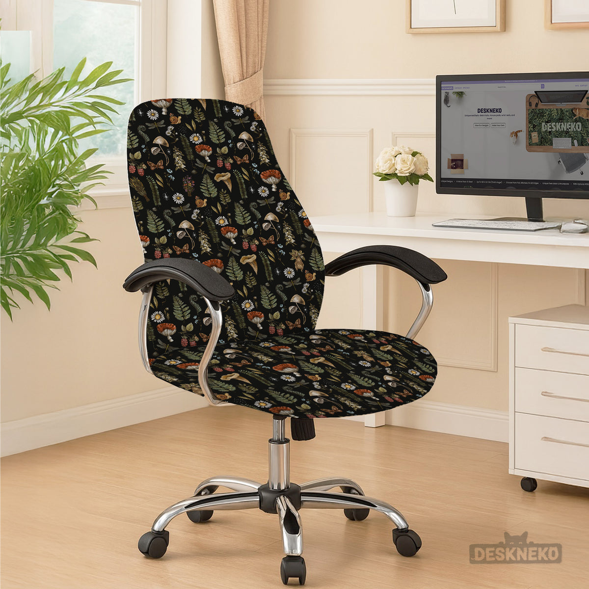 Woodland Pattern Desk Chair Cover - Chair Covers - Deskneko - Desk Chair Covers