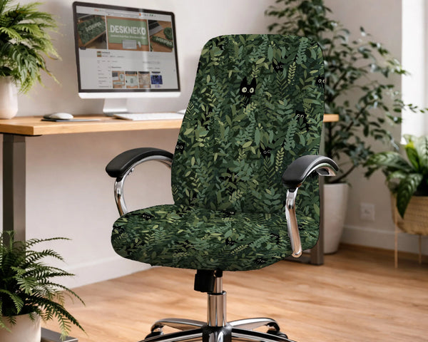 Forest Cat Desk Chair Cover for Office and Gaming Chairs - Deskneko