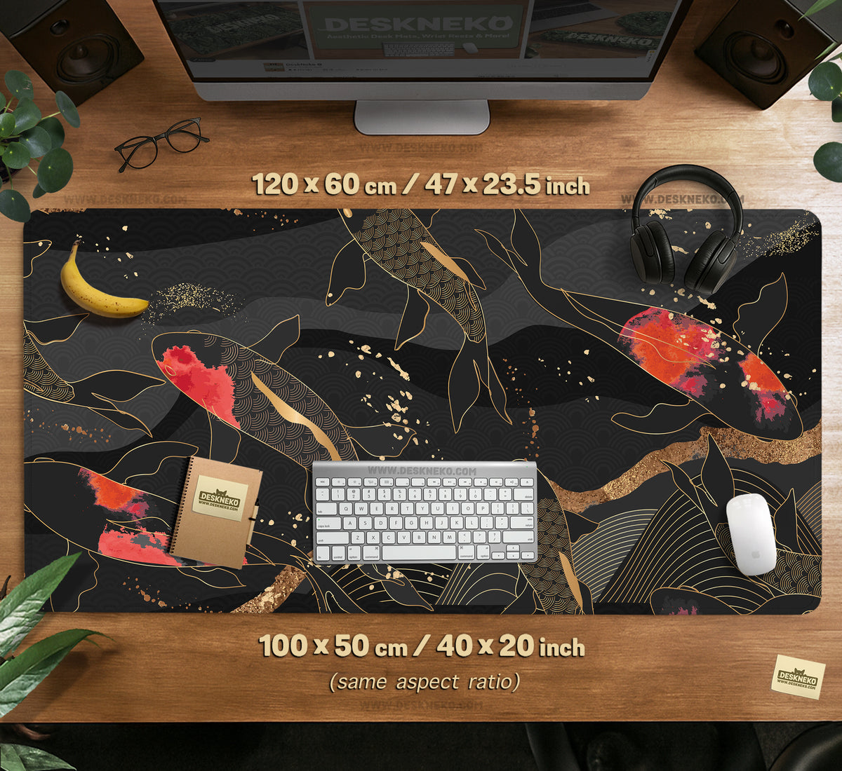 Koi Fish Art Desk Mat Mousepad - Desk Mat - Deskneko - Desk Mats & Mousepads