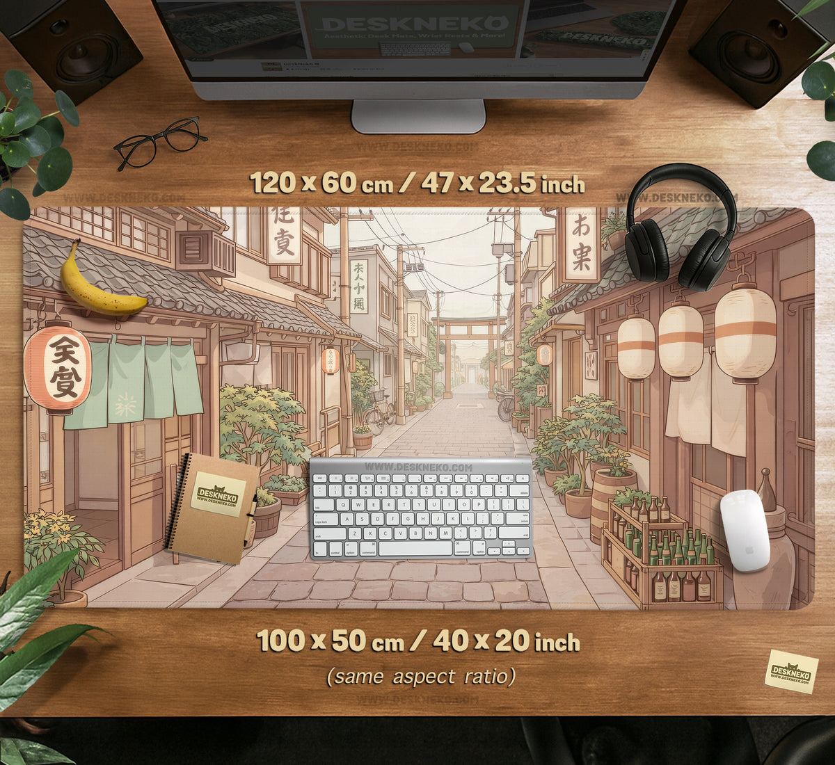 Beige Japandi Desk Mat Mousepad - Desk Mat - Deskneko - Desk Mats & Mousepads