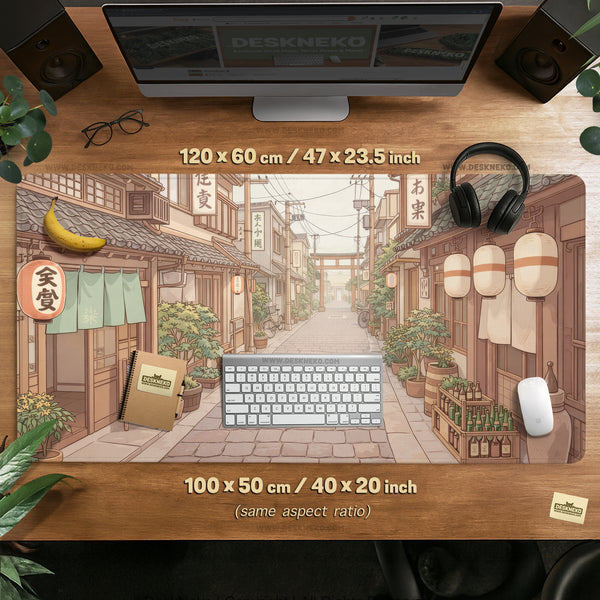 Beige Japandi Desk Mat Mousepad - Desk Mat - Deskneko - Desk Mats & Mousepads