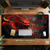 Crimson Red Dragon Desk Mat Mousepad - Desk Mat - Deskneko - Desk Mats & Mousepads