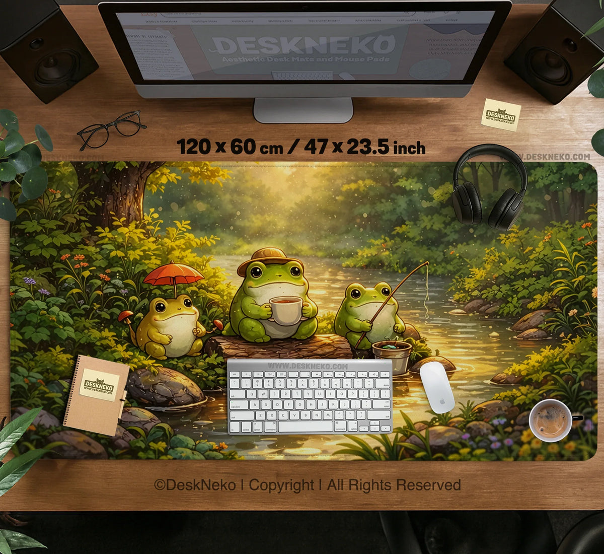 Forest Frogs Desk Mat - Deskneko