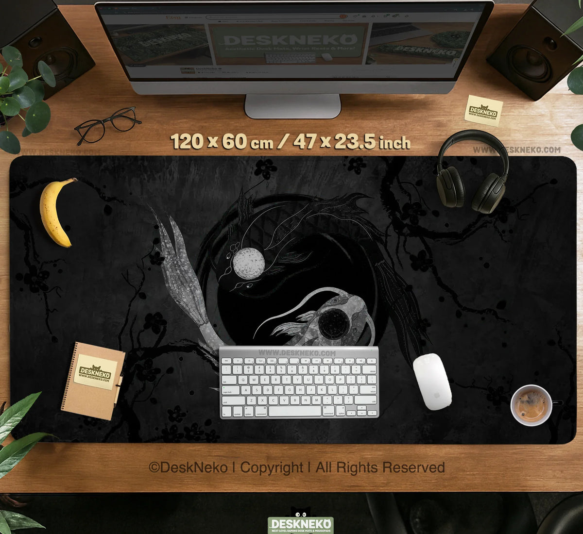 Yin Yang Koi Deskmat - Deskneko