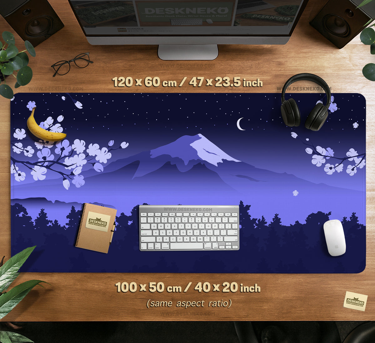Blue Mount Fuji Desk Mat Mousepad - Desk Mat - Deskneko - Desk Mats & Mousepads