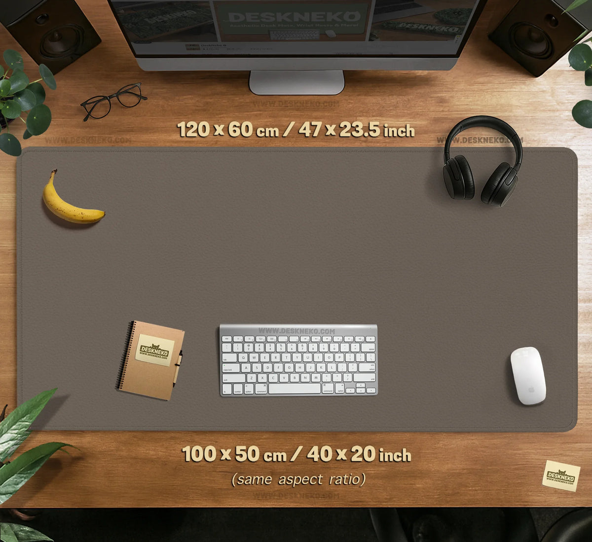 Cocoa Brown Minimalist - Deskneko