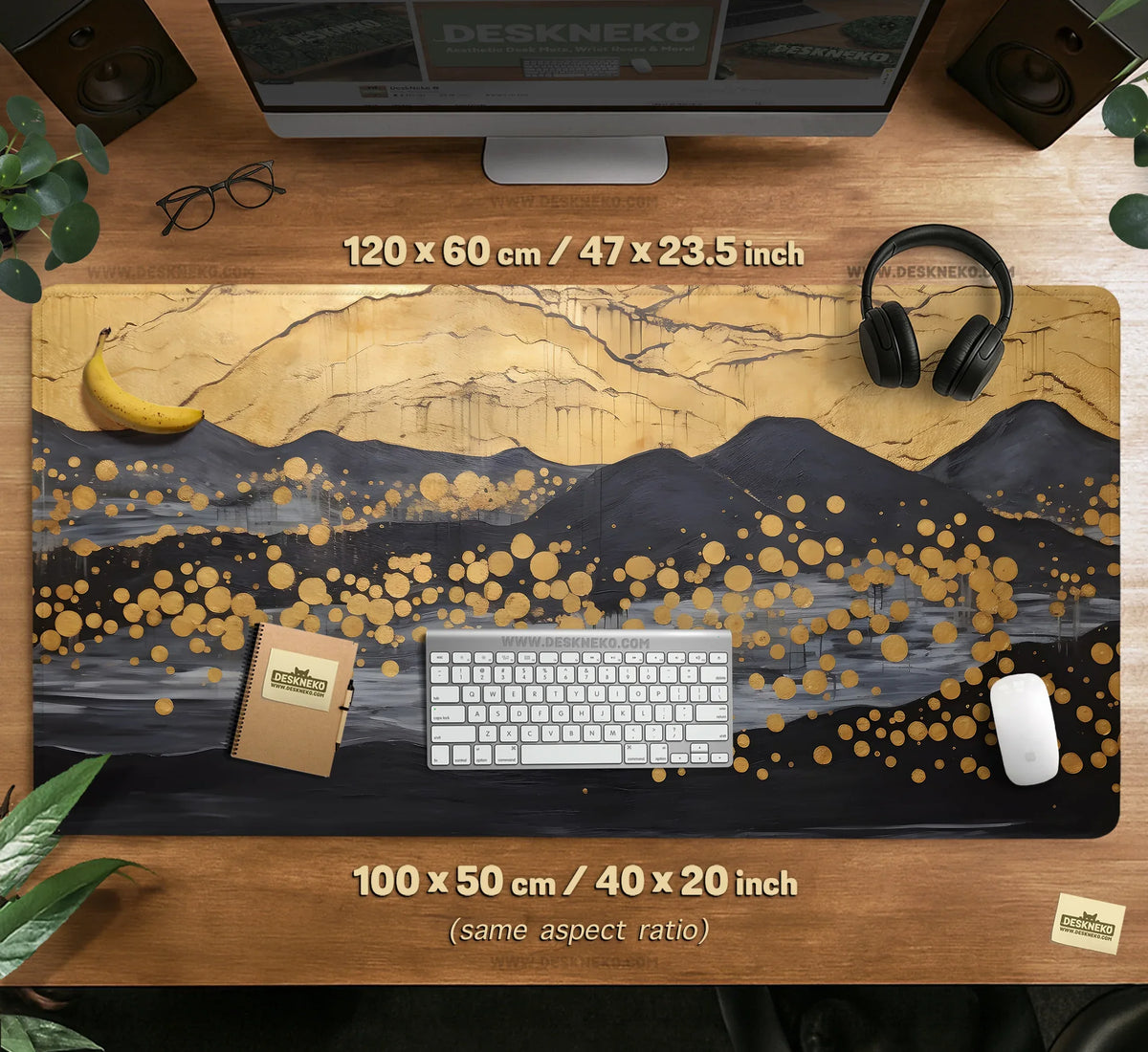 Gold Abstract Mousepad - Deskneko