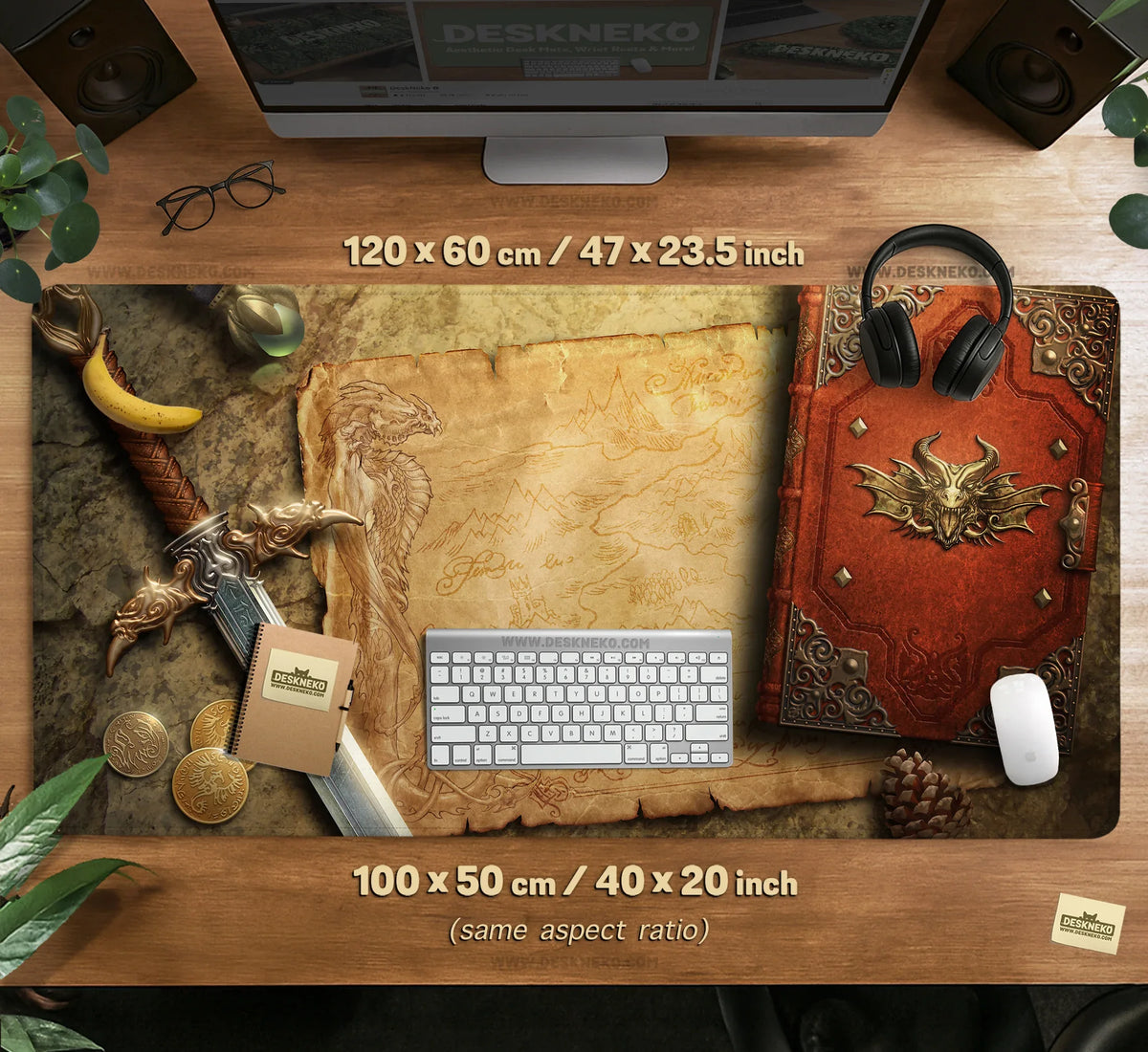 Fantasy Map Deskmat Mousepad, - Deskneko