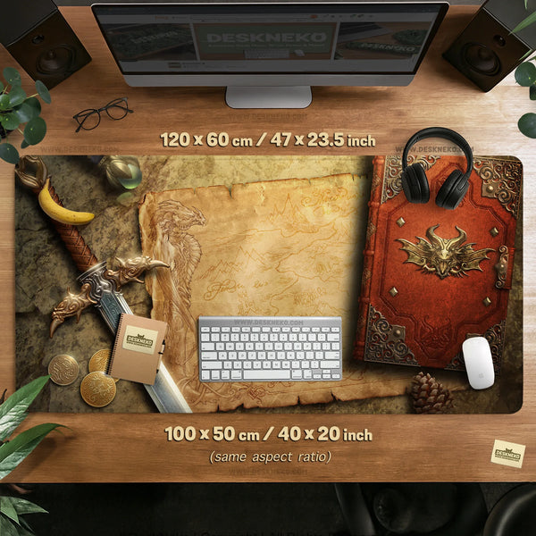 Fantasy Map Deskmat Mousepad, - Deskneko