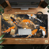Black Gold Koi Desk Mat Mousepad - Desk Mat - Deskneko - Desk Mats & Mousepads