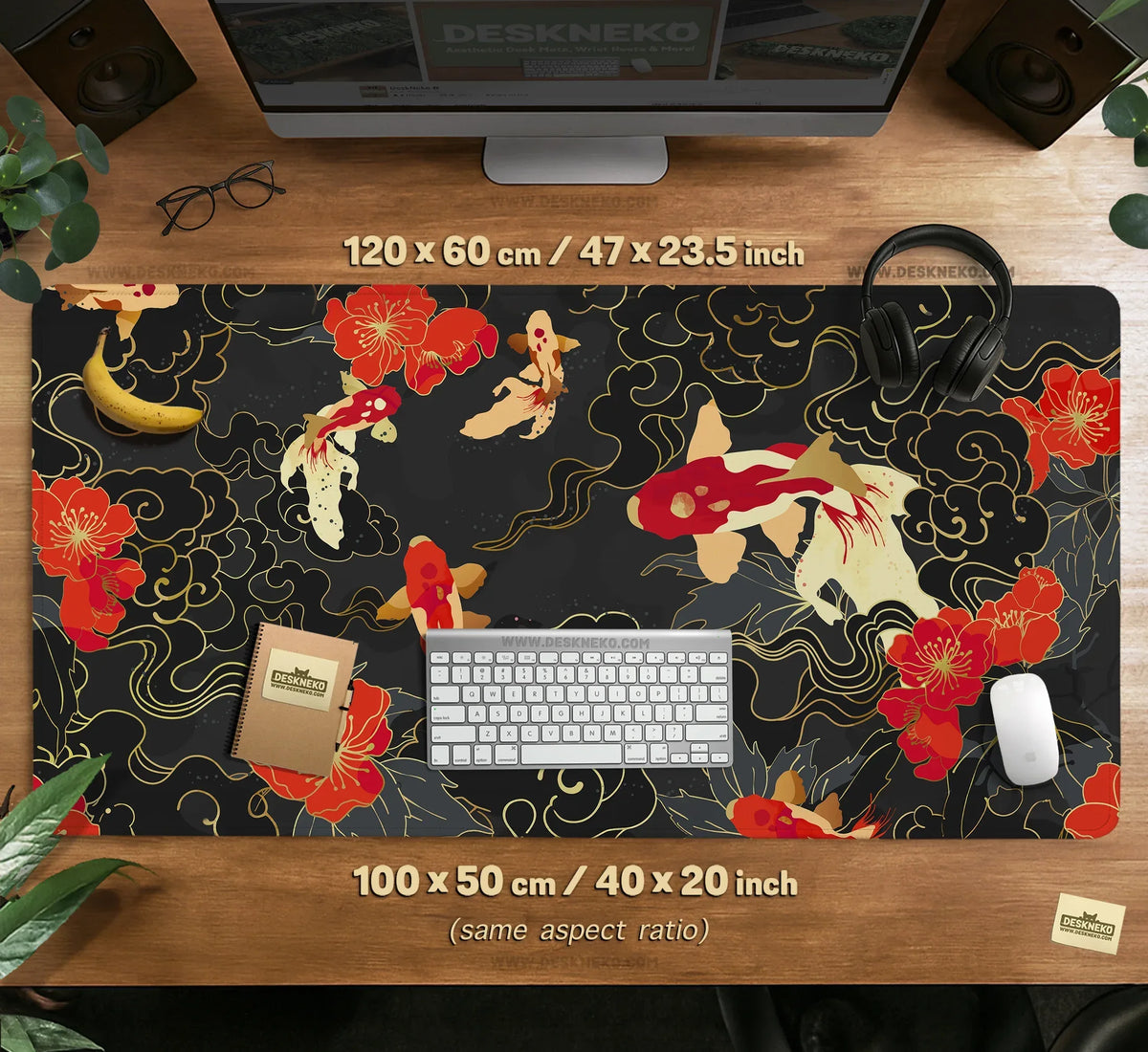 Koi Fish RGB Desk Mat - Deskneko