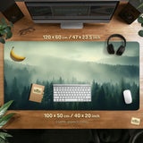Sage Green Forest Desk Mat Extended XXL Mousepad - Deskneko