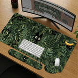Botanical Cat Ergonomic Mousepad with Wrist Rest for Desk Comfort - Deskneko