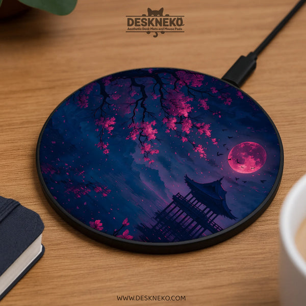 Sakura Moon Wireless Charger - Deskneko