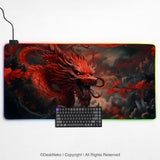 Crimson Red Dragon Desk Mat Mousepad - Desk Mat - Deskneko - Desk Mats & Mousepads