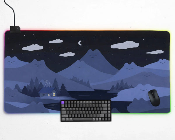 Blue Cat Hills Gaming Desk Mat Extended Mousepad - Deskneko